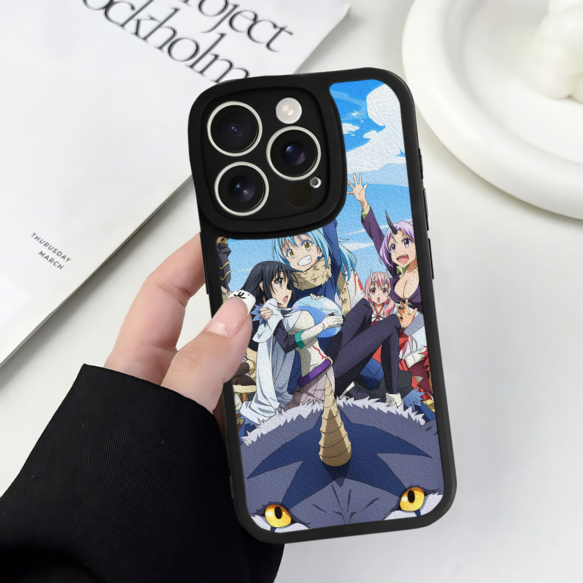 （画像用） 転スラ Regarding Reincarnated to Slime 【iPhone 16シリーズ対応】シリコンスマホケース（レザー調） 材質：シリコン